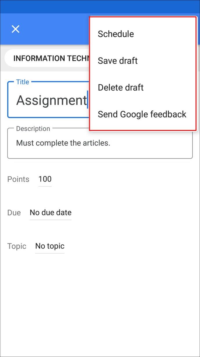 كيفية إنشاء واجب في Google Classroom