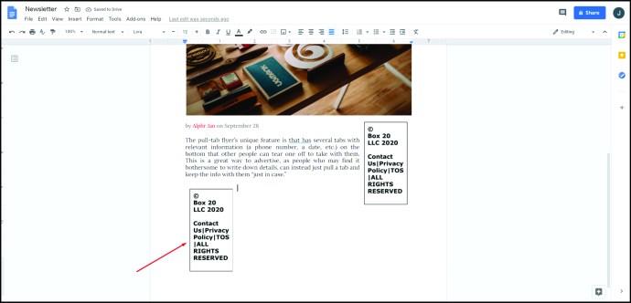 Comment créer un dépliant dans Google Docs