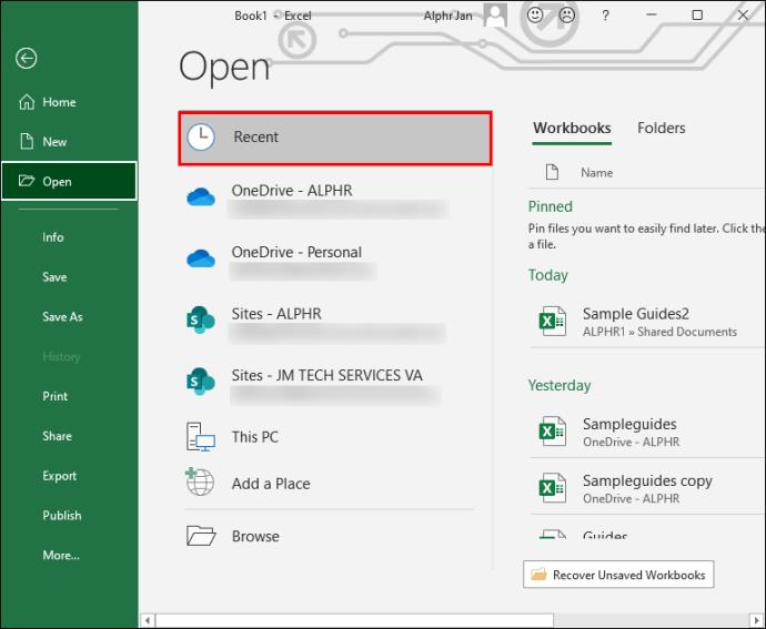 How To Recover An Unsaved Excel File