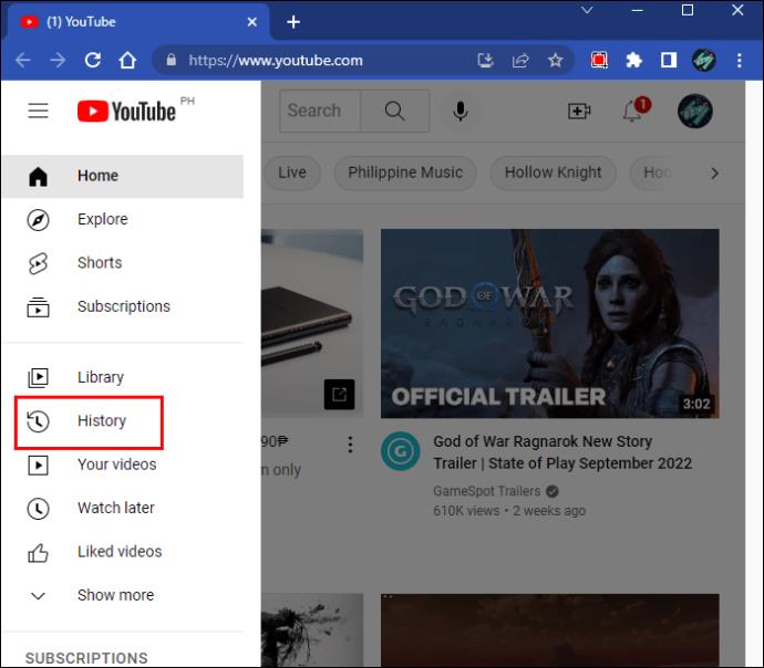 Sejarah Tontonan YouTube Tidak Kemas Kini?  Cuba ini