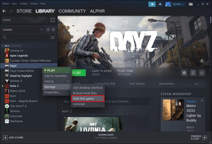 Cum să ștergeți activitatea jocului din Steam