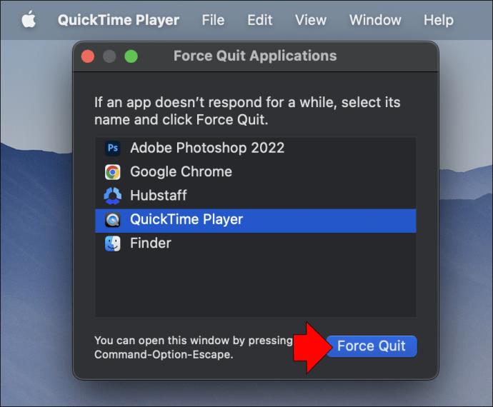 Comment arrêter l'enregistrement d'écran dans QuickTime
