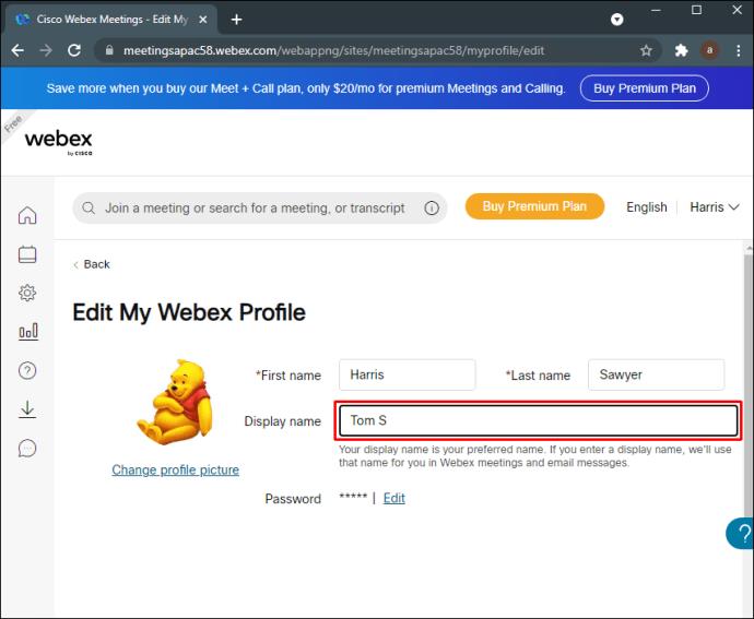 Como alterar seu nome de exibição no Webex