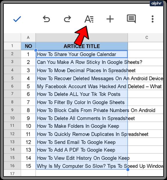 Comment envelopper du texte dans Google Sheets [Tous les appareils]