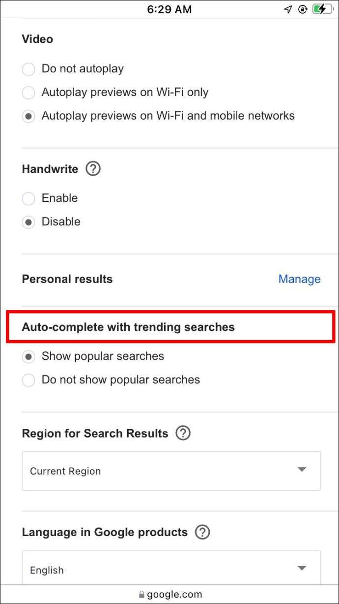 How To Turn Off Trending Searches On Google