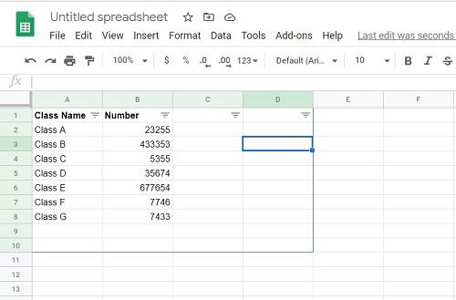 Qu'est-ce que la ligne verte dans Google Sheets ?