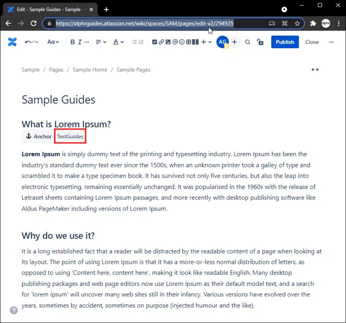 Como criar um link para outra página no Confluence