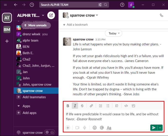 Comment répondre à un message spécifique dans Slack