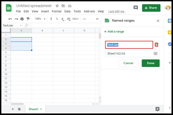 Comment calculer la plage dans Google Sheets