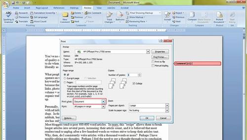 How To Print Without Comments In Microsoft Word