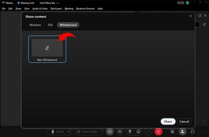 Comment utiliser le tableau blanc dans Webex