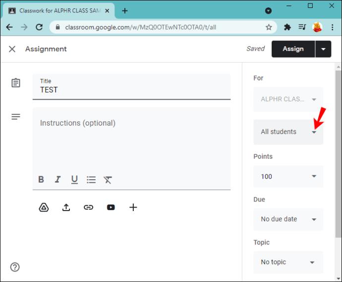 كيفية إنشاء واجب في Google Classroom