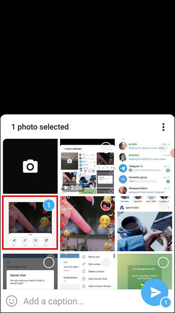 Comment envoyer une photo expirante dans Telegram