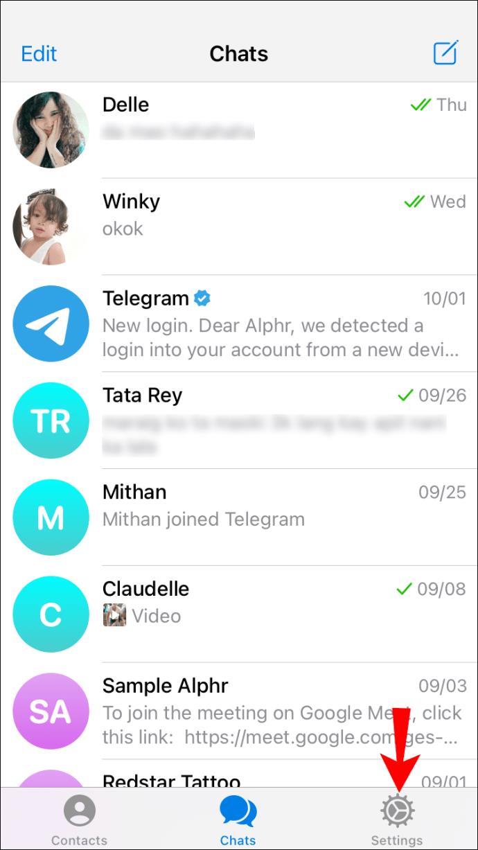 Comment supprimer des contacts dans Telegram