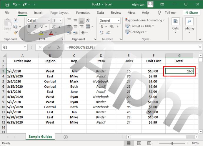 Comment copier une formule dans Excel
