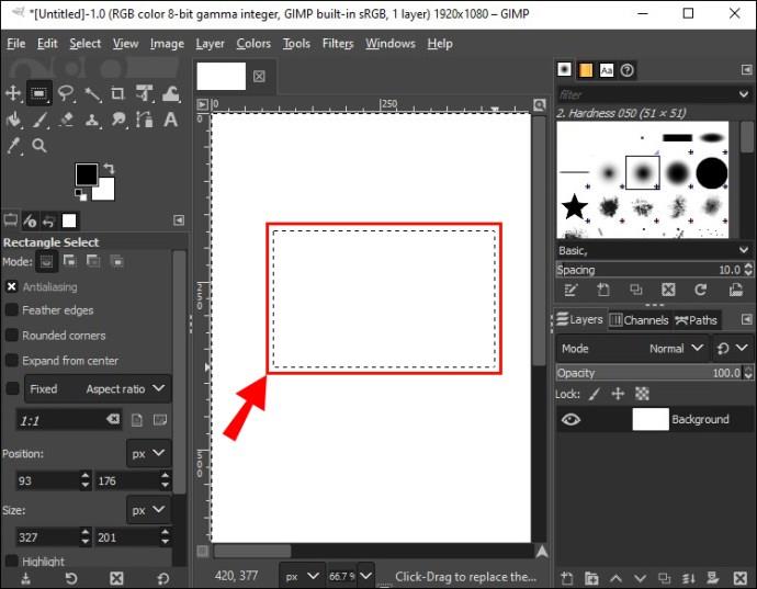 Comment découper une sélection dans Gimp