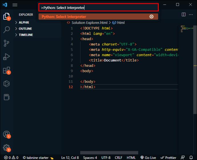 วิธีเปลี่ยนล่าม Python ใน VS Code