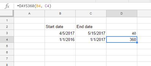 Comment calculer les jours entre les dates dans Google Sheets