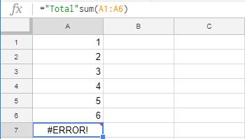 Erreur d'analyse de formule Google Sheets - Comment réparer