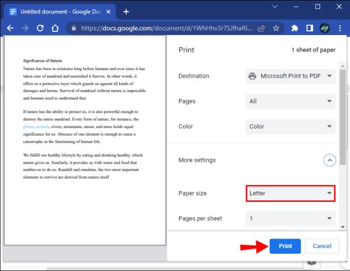 Comment changer la taille de la page dans Google Docs