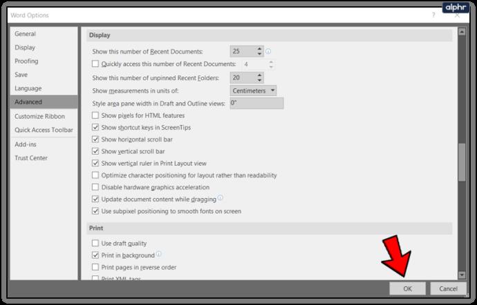 Comment changer les mesures d'indentation de pouces en cm dans Microsoft Word