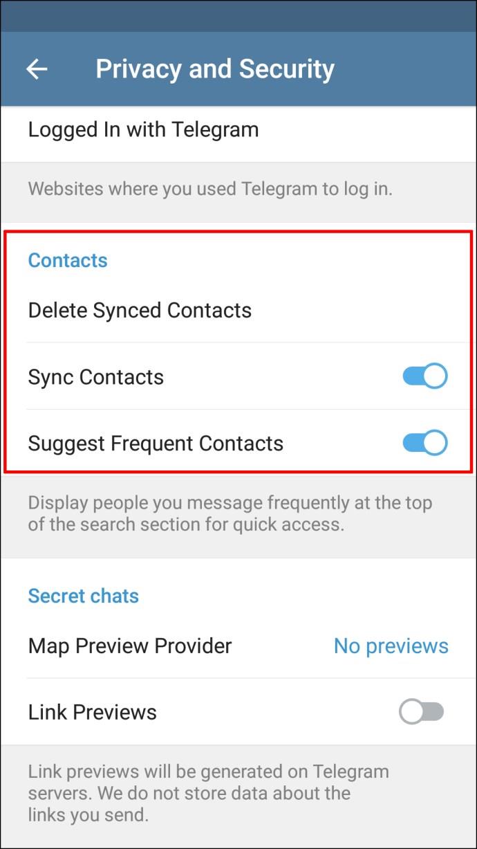 Comment supprimer des contacts dans Telegram