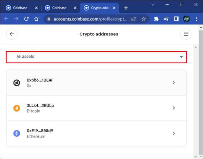 Comment trouver vos adresses de portefeuille dans Coinbase