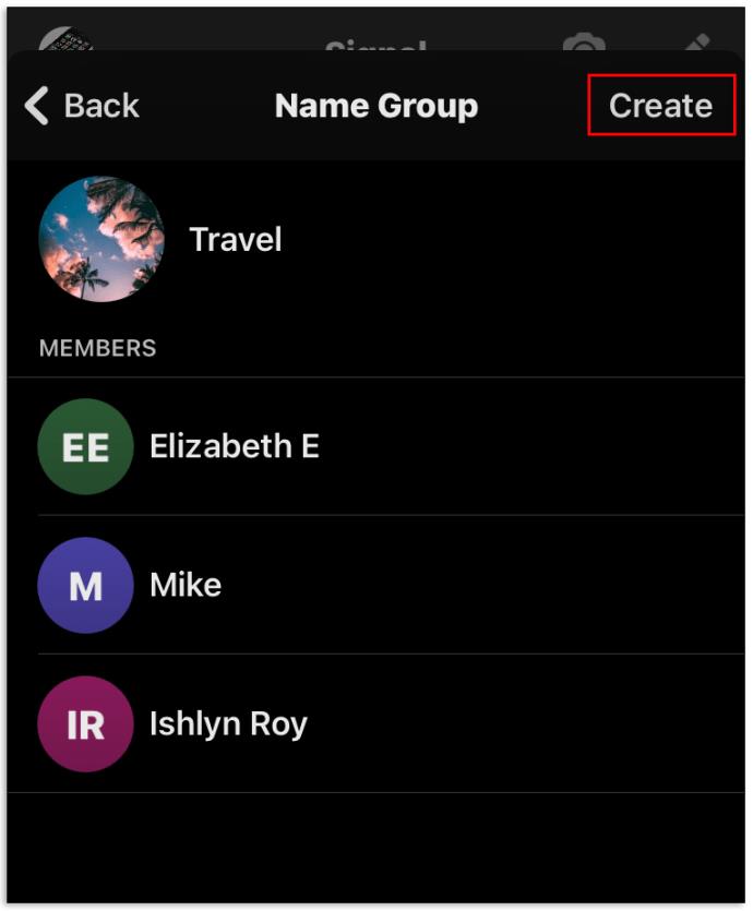 Como criar um grupo no Signal