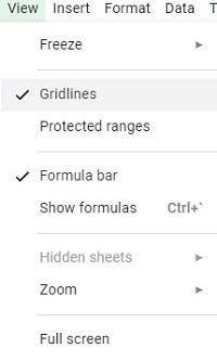 Comment supprimer les lignes de la grille dans Google Sheets