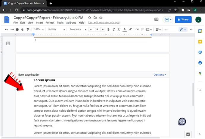 Comment créer différents en-têtes pour différentes pages dans Google Docs