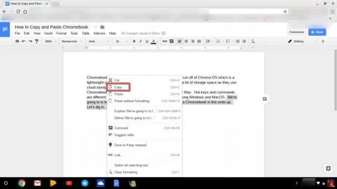 Comment copier et coller sur un Chromebook