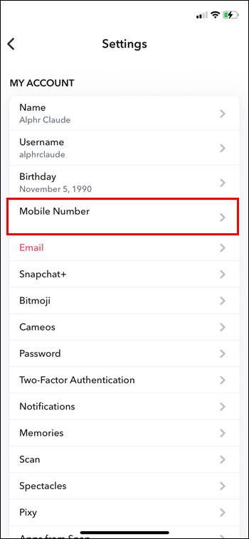 Snapchat: How To Change Numbers