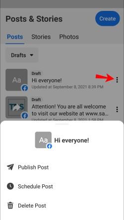 How To Find Facebook Drafts