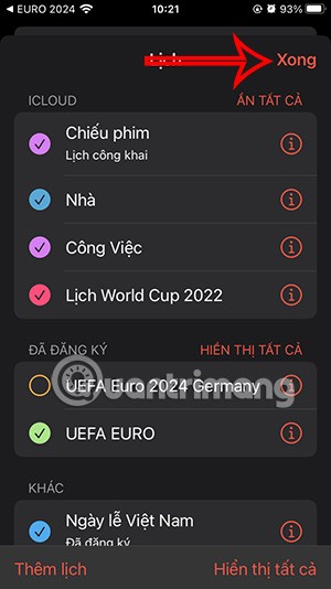 Instructions to add Euro 2024 calendar on iPhone