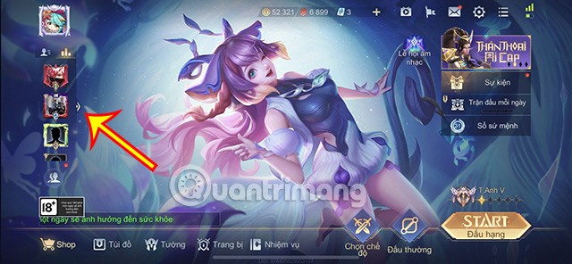 تعليمات حول كيفية عرض القوة القتالية لـ Lien Quan Mobile
