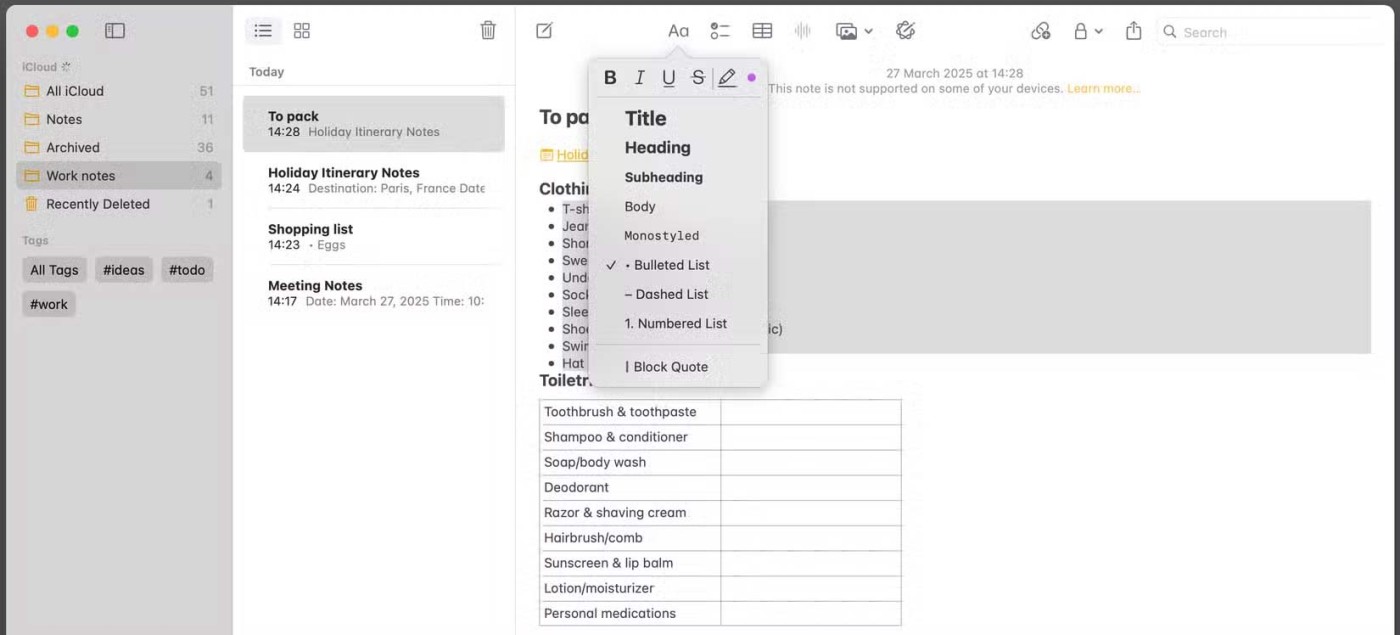 9 conseils rapides pour gérer les notes Apple sur Mac