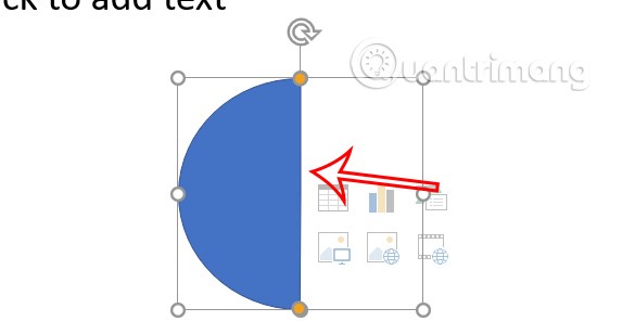 تعليمات رسم نصف دائرة في PowerPoint