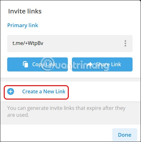 Instructions for getting group link on Telegram