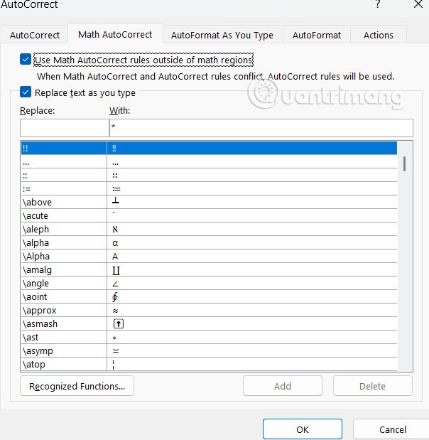 Hoe u de sneltoets voor Wiskundige AutoCorrectie in Word, Excel en PowerPoint gebruikt Hoe u de sneltoets voor Wiskundige AutoCorrectie in Word, Excel en PowerPoint gebruikt