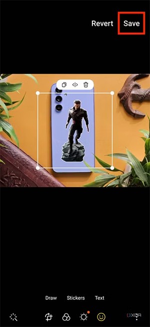 Bagaimana untuk membuat pelekat daripada foto pada Samsung