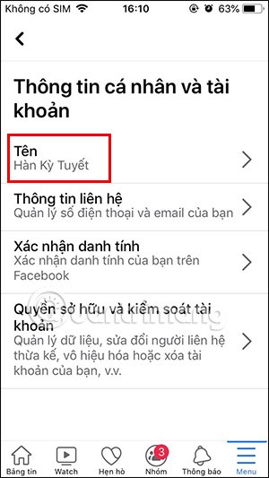 Comment réparer le changement de nom Facebook