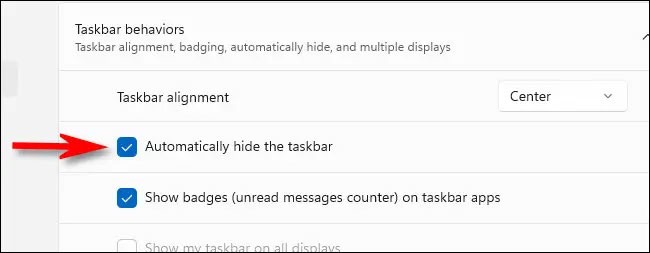 كيفية إخفاء/إظهار شريط المهام على نظام التشغيل Windows 11