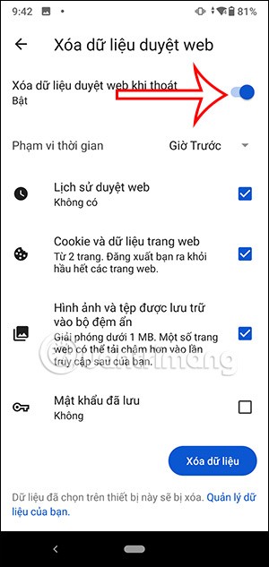Instructions for clearing Microsoft Edge browser cache