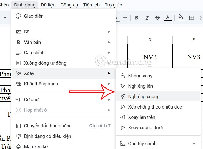 تعليمات لشطب الخلايا في جداول بيانات Google