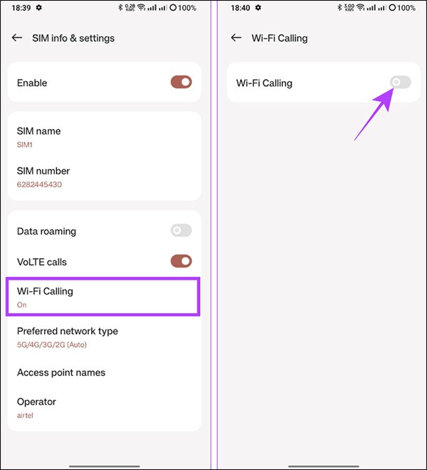 วิธีปิดการโทรผ่าน WiFi บน Android