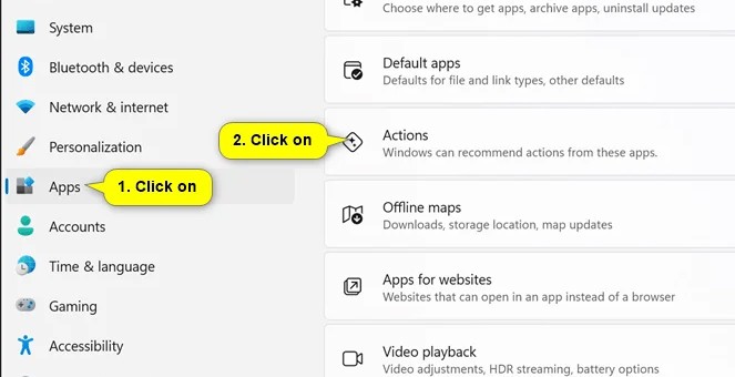 Cách tắt hành động đề xuất cho ứng dụng Windows 11