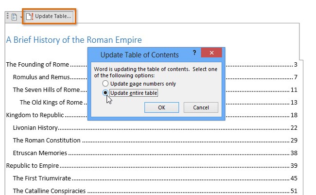 Cómo crear una tabla de contenido en Word automáticamente en Word 2019/2016/2010/2007