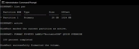 コマンドプロンプトを使用してUSBブートを作成する方法