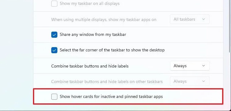 Cómo desactivar el menú de aplicaciones en la barra de tareas de Windows 11