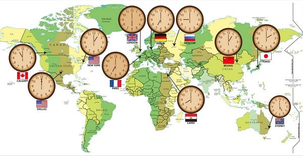 المناطق الزمنية للدول حول العالم وخريطة المنطقة الزمنية العالمية